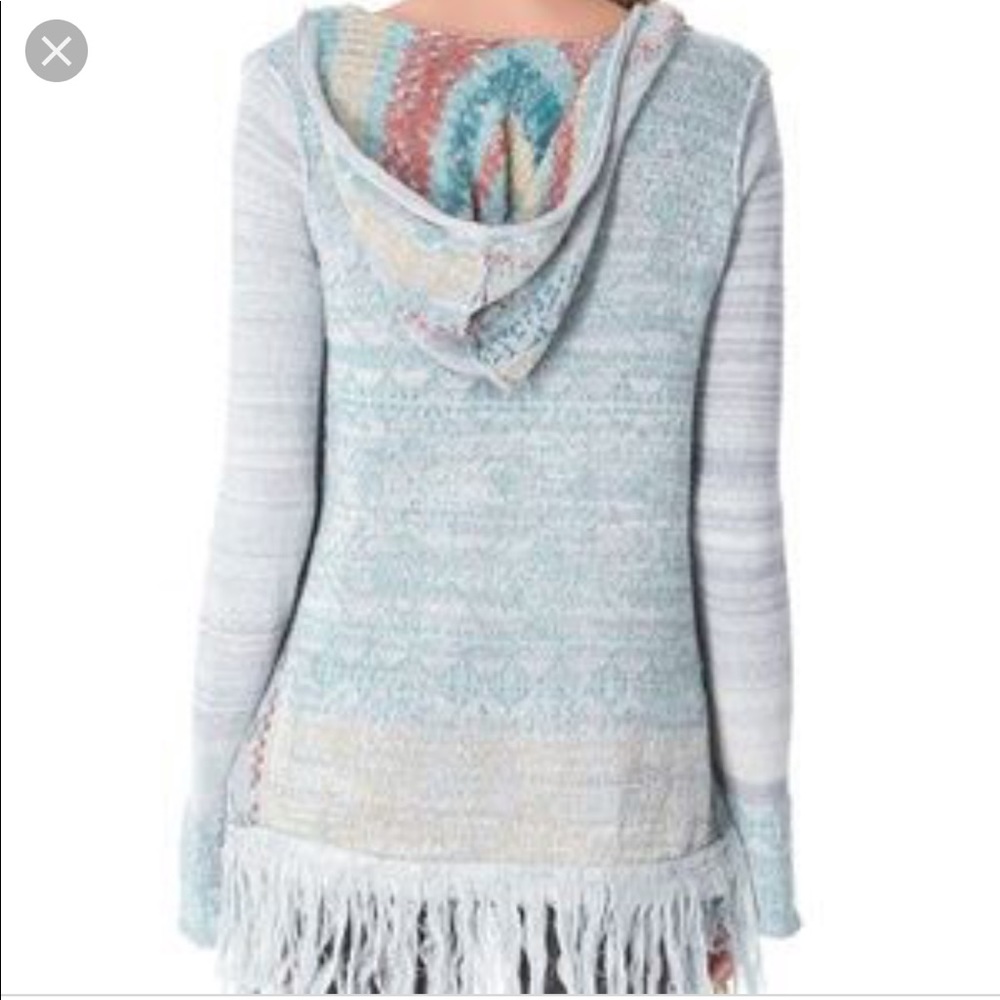Free People Beachy Fringed Hooded Light Sweater - Picture 2 of 8